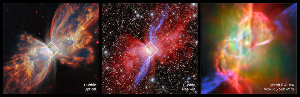 Webb svela con nuovi scatti il “cuore di una farfalla cosmica”